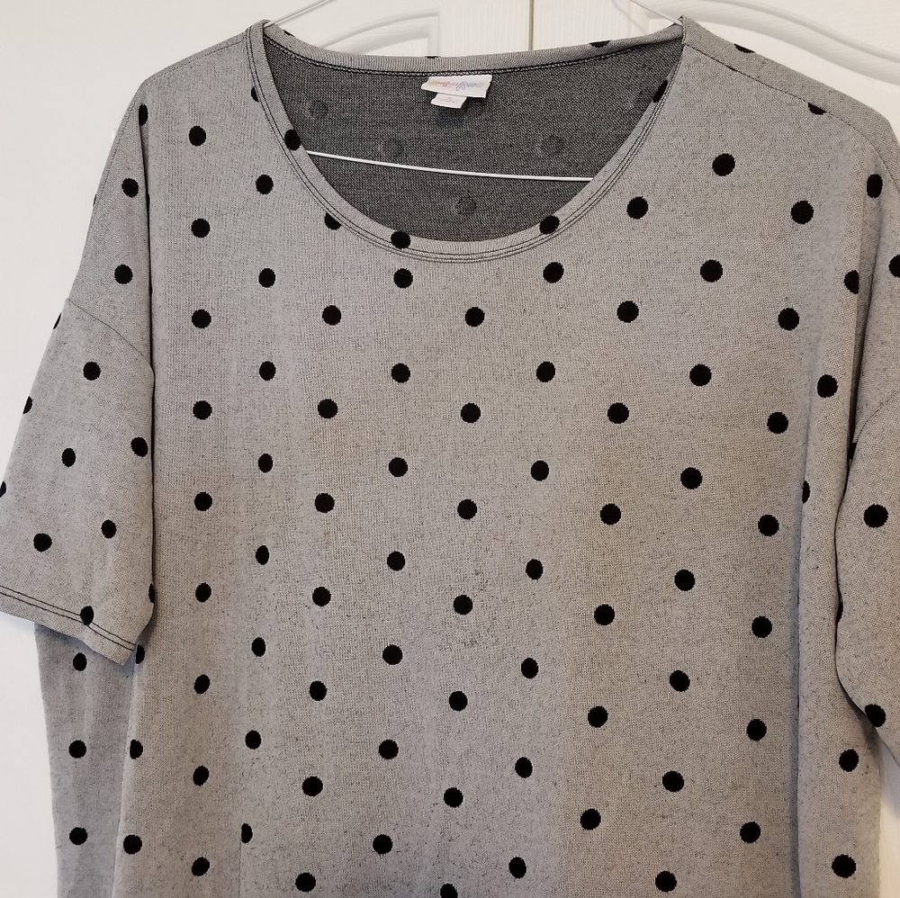 Womens Lularoe Irma gray and black top size S